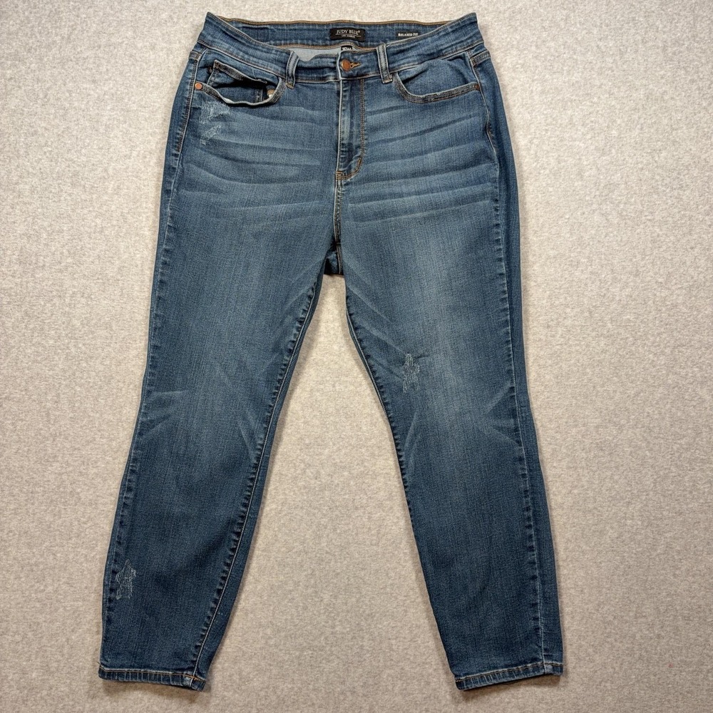 Judy Blue Jeans Womens 16W Medium Wash‎ Relaxed Fit Tapered Stretch JB82251DK